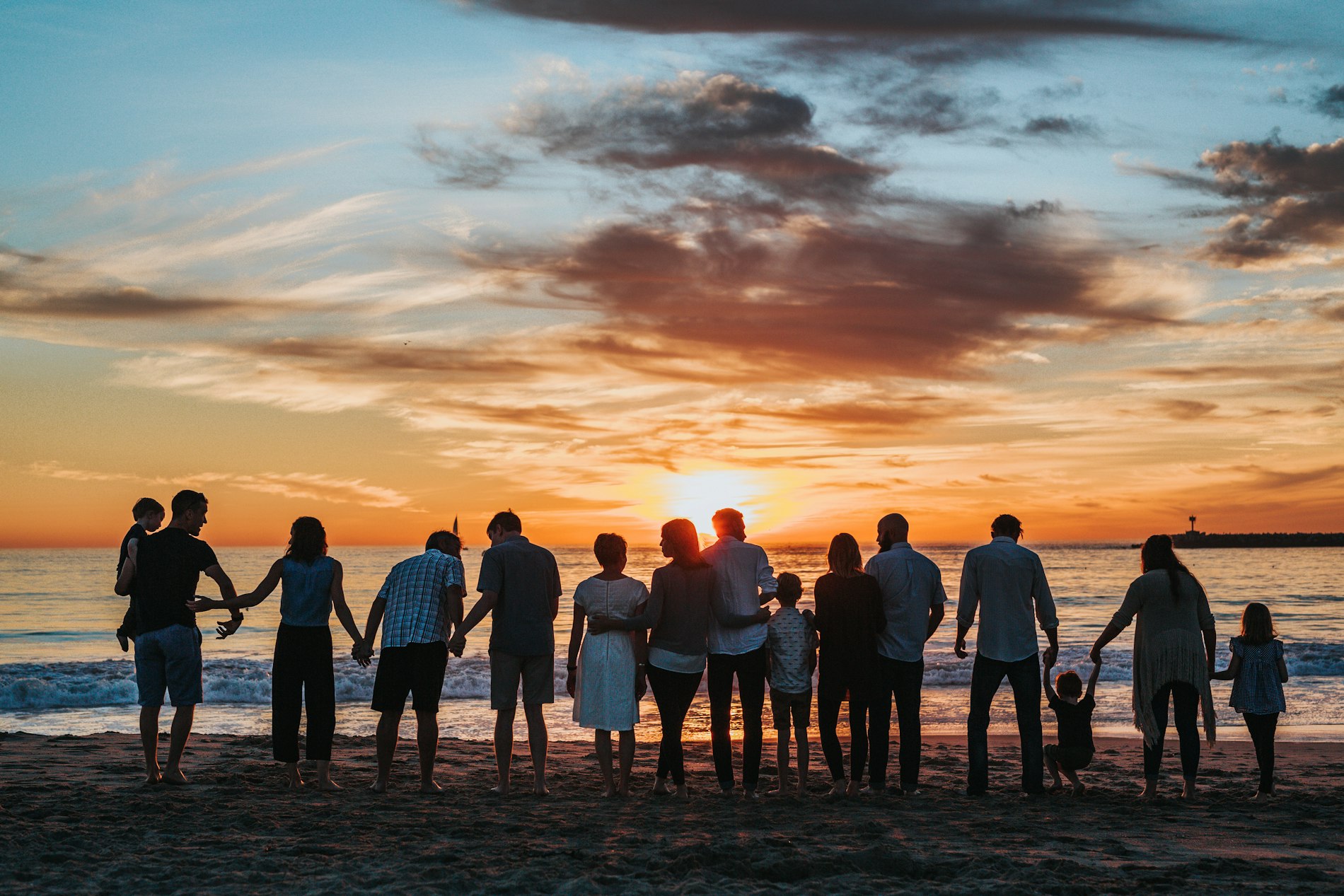 A New Zealand family enjoying time together at golden hour